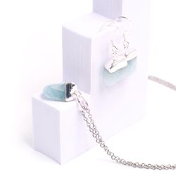 Set i Akvamarin, silver