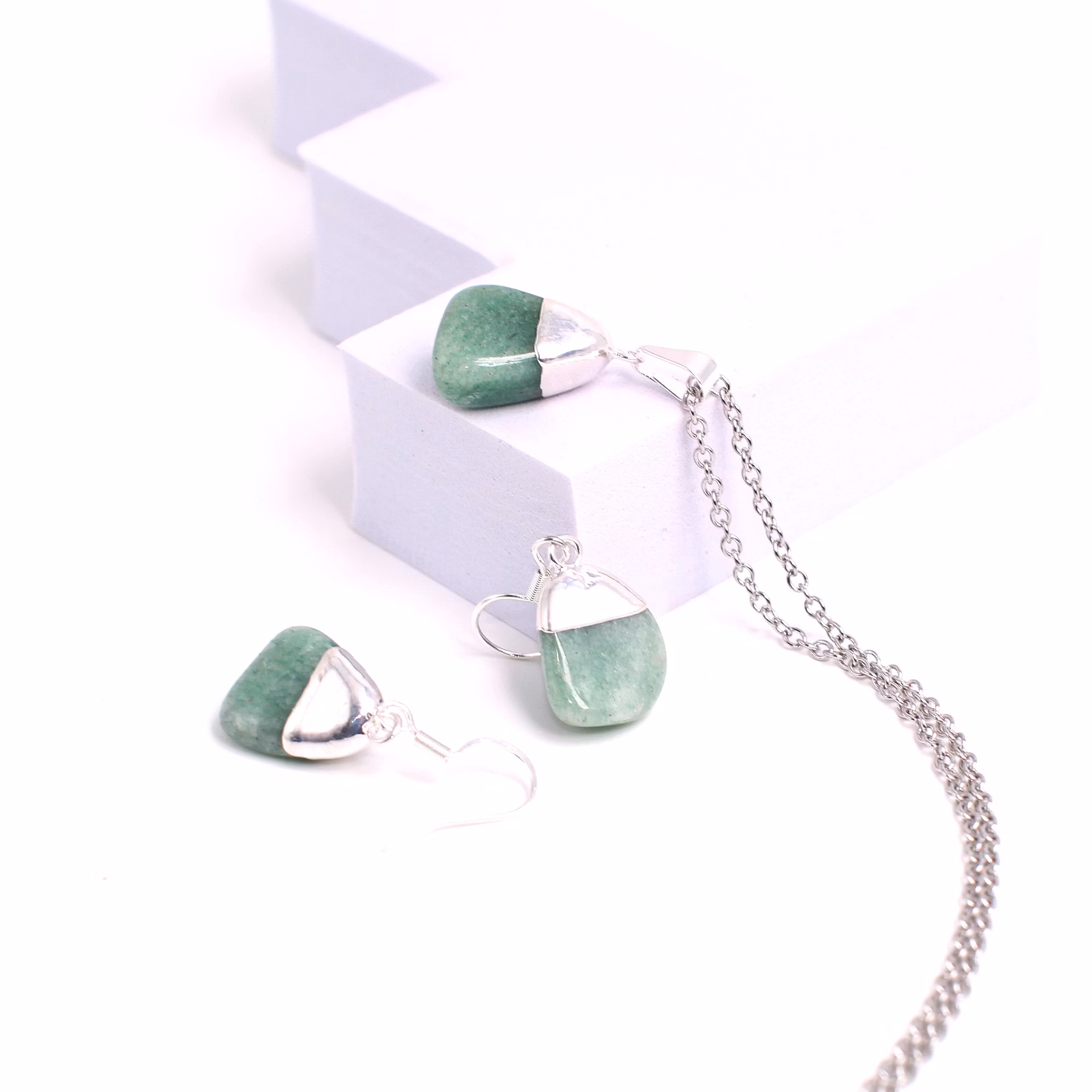 Set i Aventurin, silver