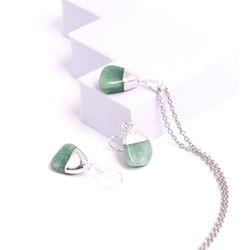 Set i Aventurin, silver
