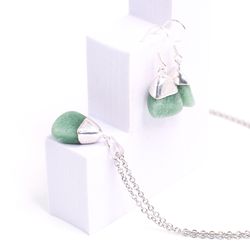 Set i Aventurin, silver