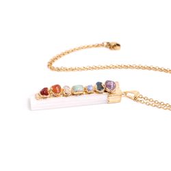 Chakra halsband Selenit, guld