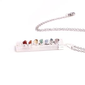 Chakrahalsband Selenit, silver