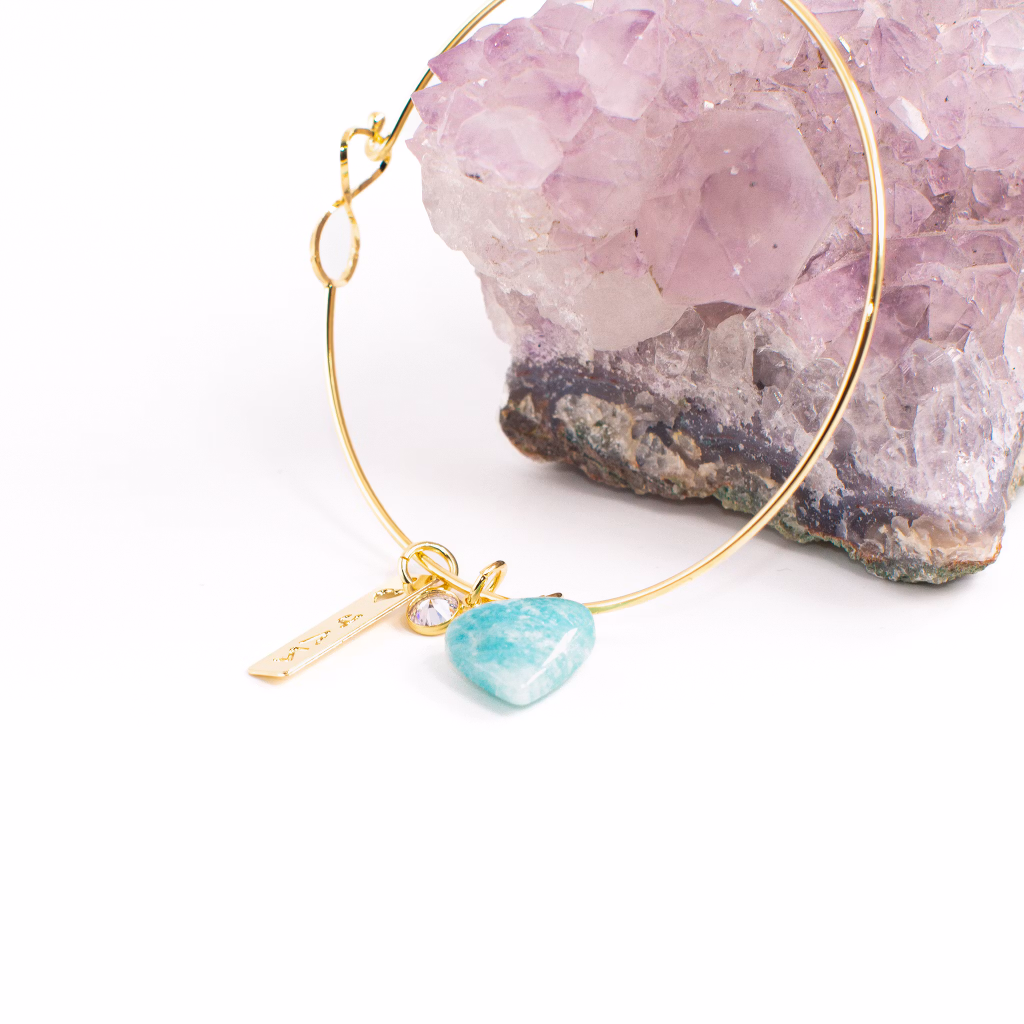 Amazonit Armband i 18k