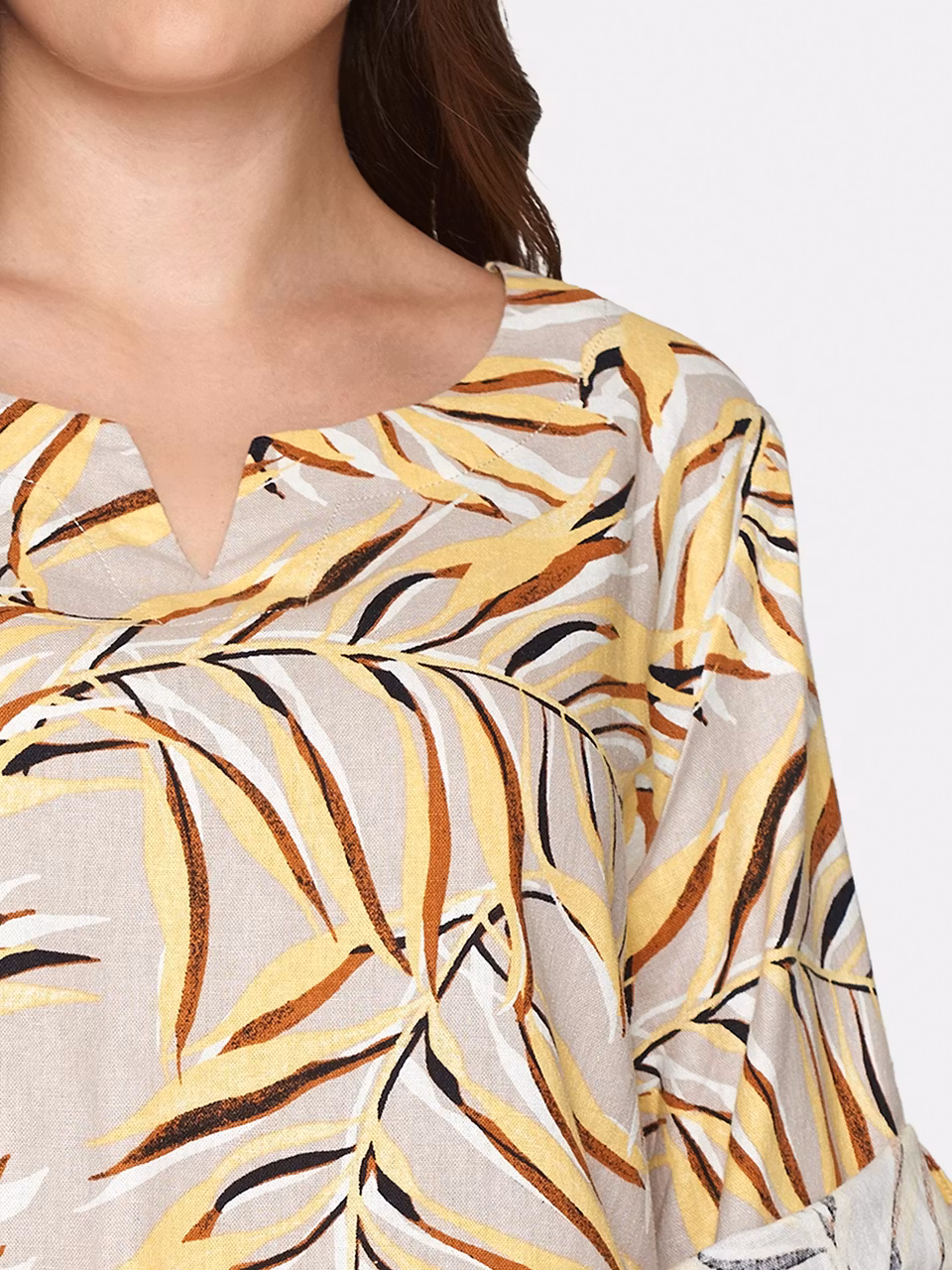Topp lin/viskos (BLÅ/BEIGE) (4XL KVAR)