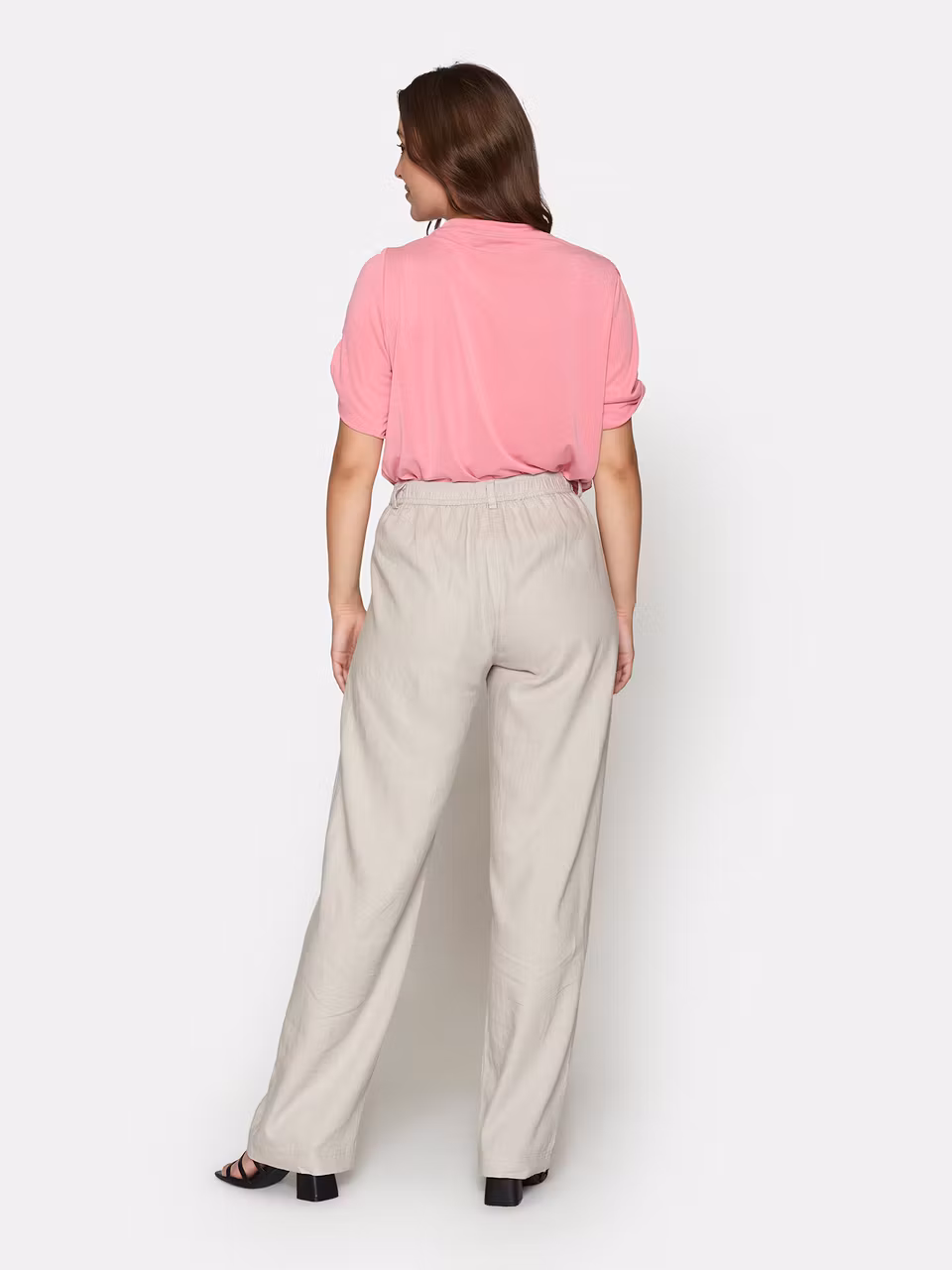 Byxor i lin/viskos (BEIGE)