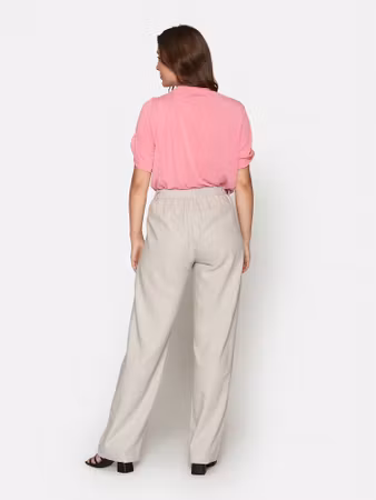 Byxor i lin/viskos (BEIGE)