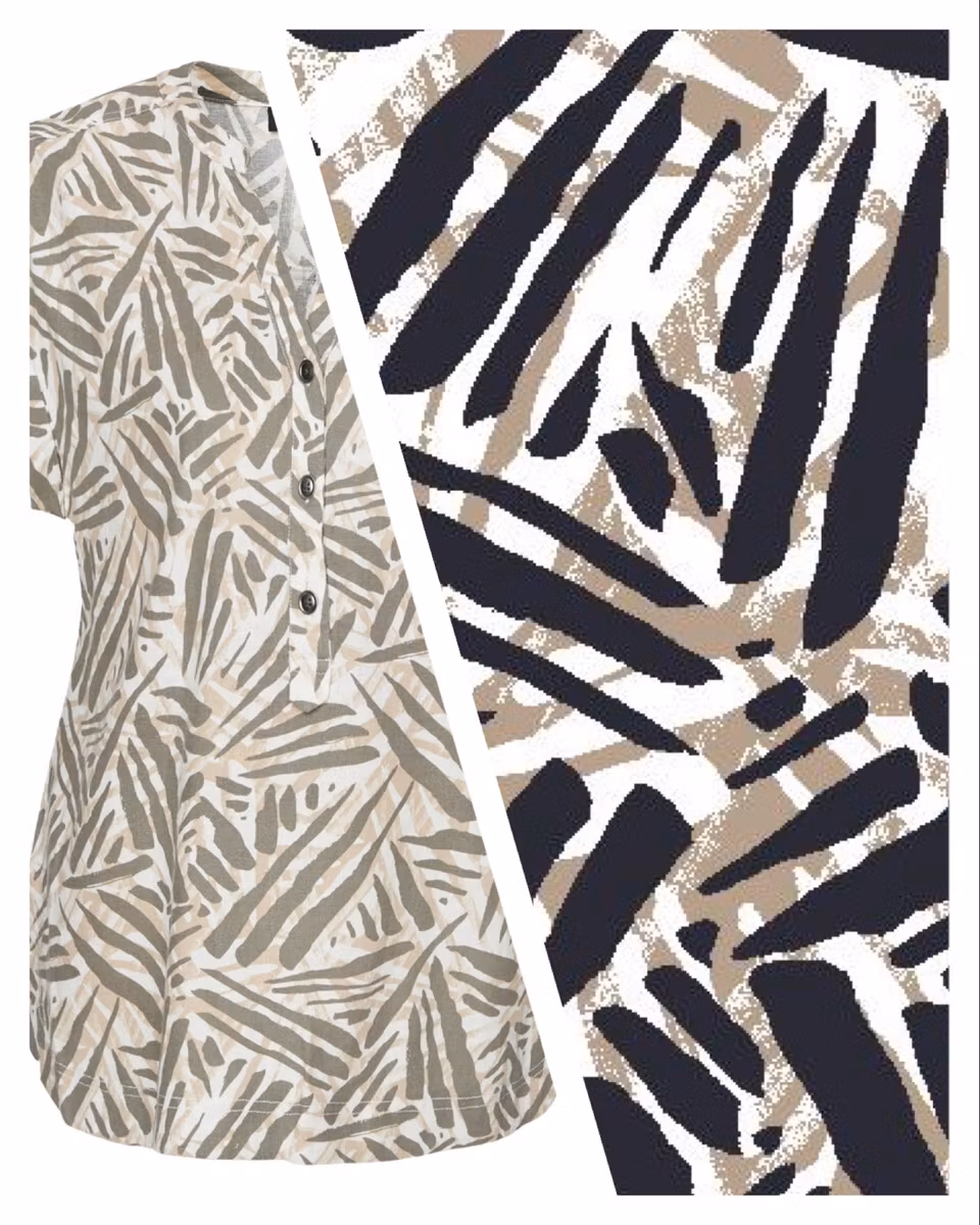 Topp lin/viskos (BLÅ/BEIGE)