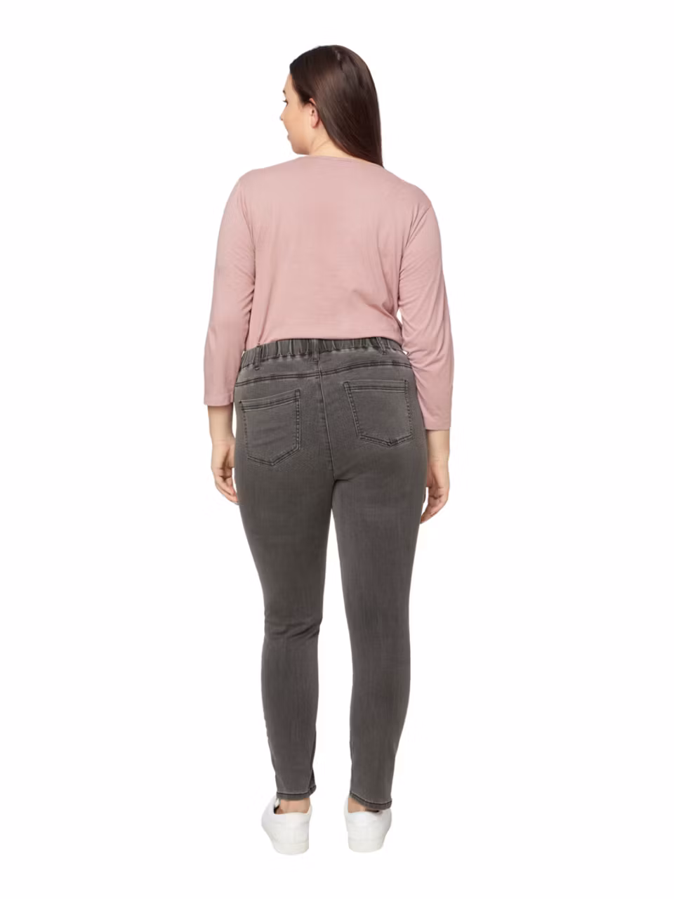 7/8 Stretchbyxa med resår (GRÅ DENIM) OPENH
