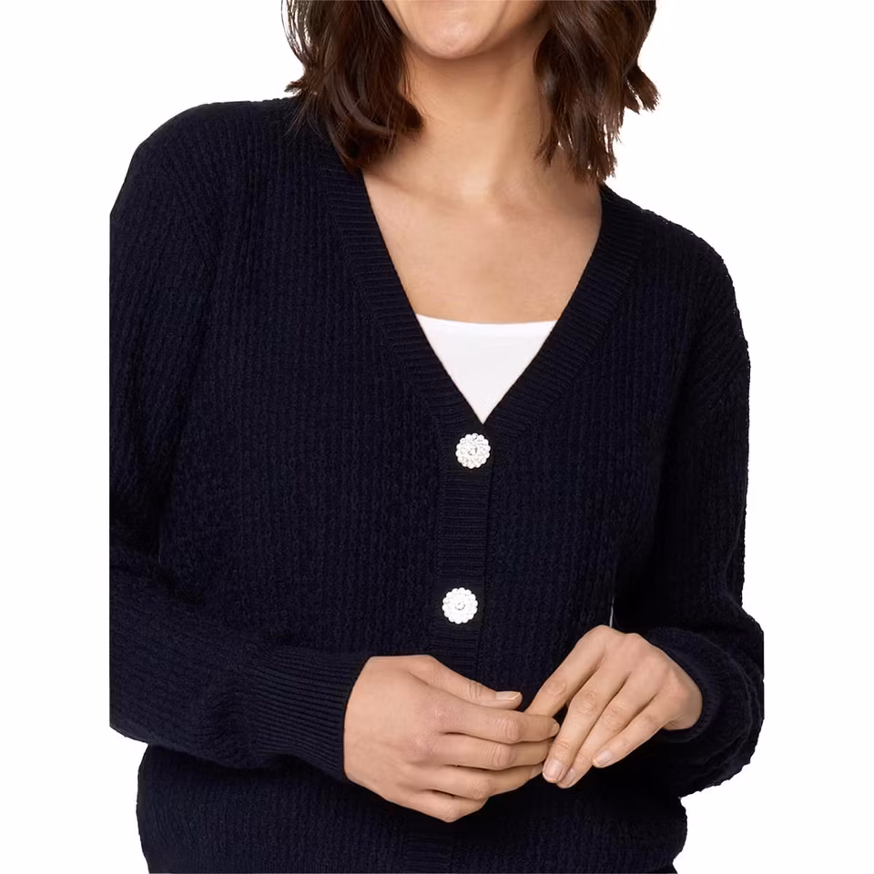 Stickad kofta (MÖRKBLÅ)