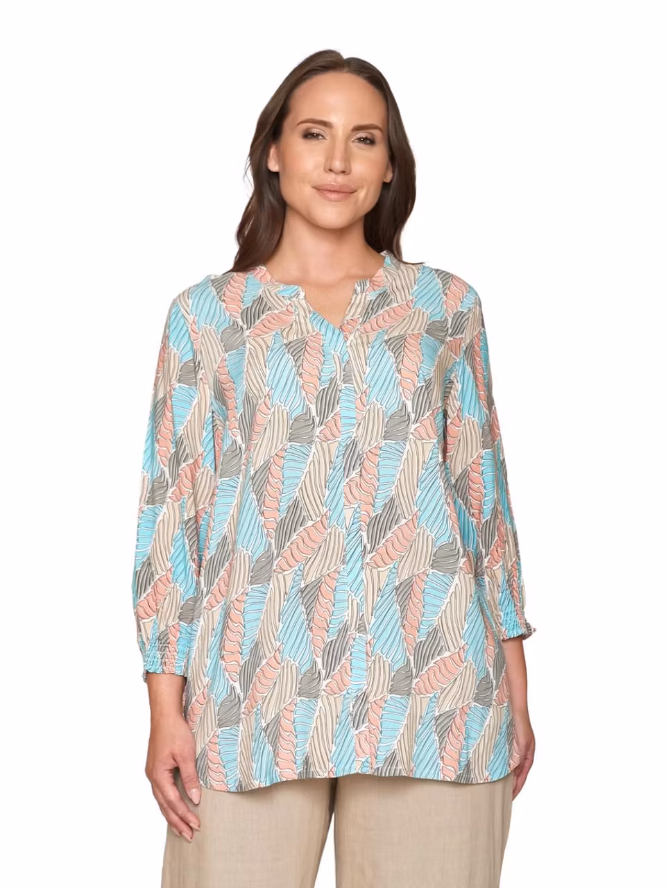 Blus med 3/4 ärm