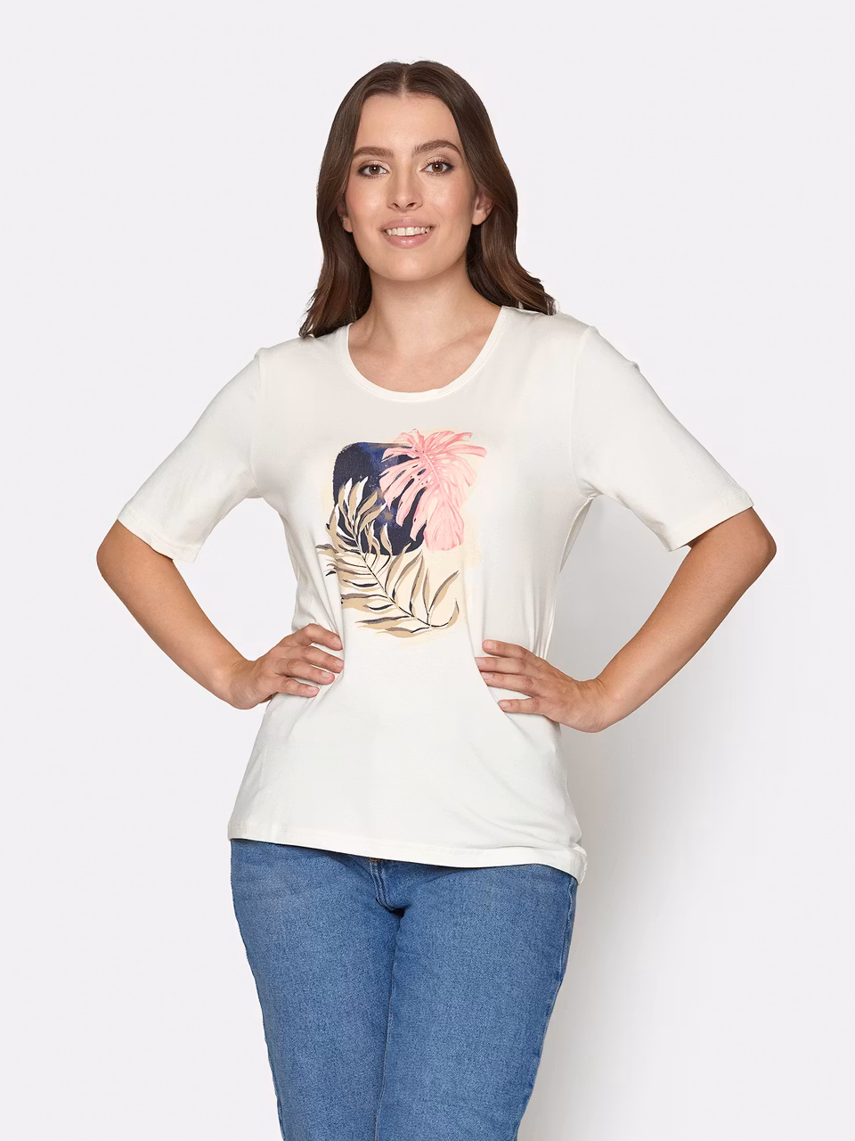 Topp (BLÅ/BEIGE PRINT)