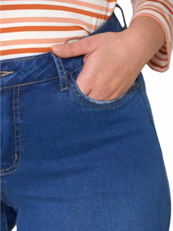 7/8 Jeans med flisig kant