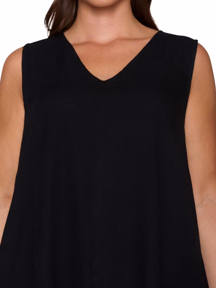 Rymlig klänning lin/viskos