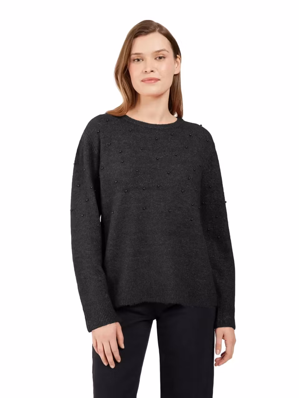Stickad tröja med pärlor (3XL KVAR) OPENH