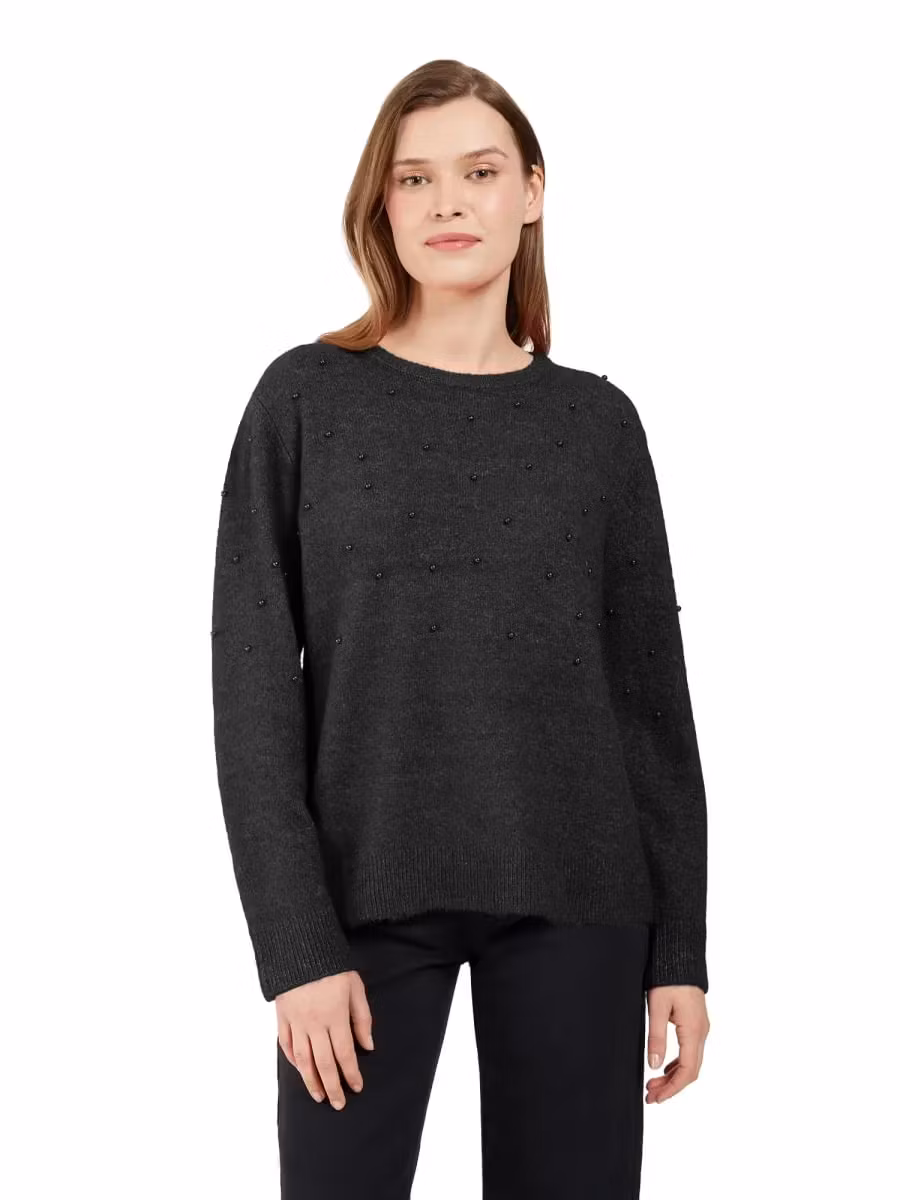 Stickad tröja med pärlor (3XL KVAR)