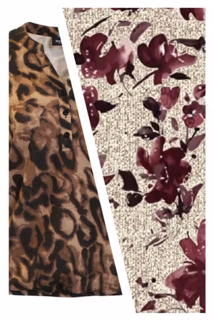 Topp (VINRÖD/BEIGE BLOMMIG)