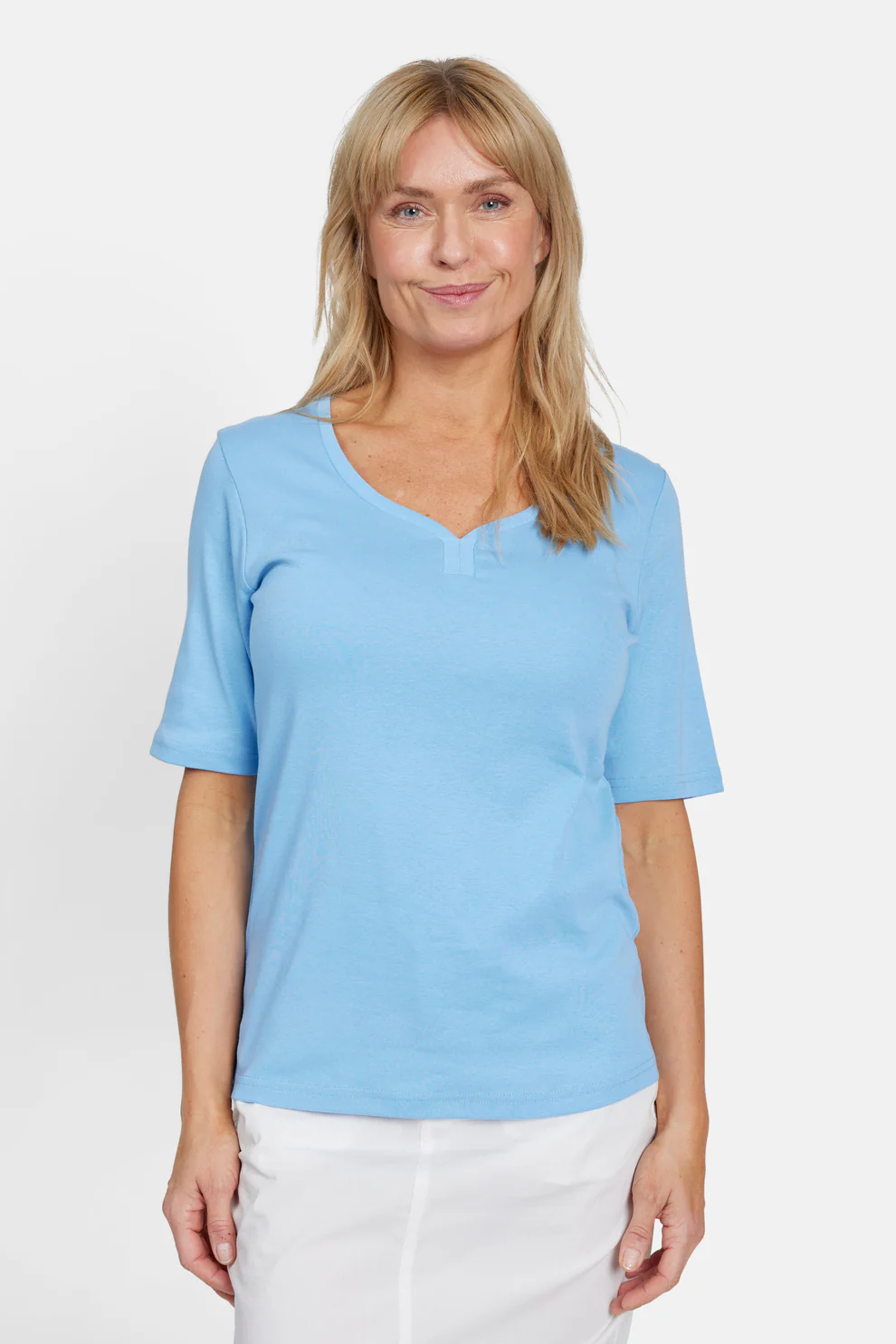 Topp 100% Bomull (grå/blå)