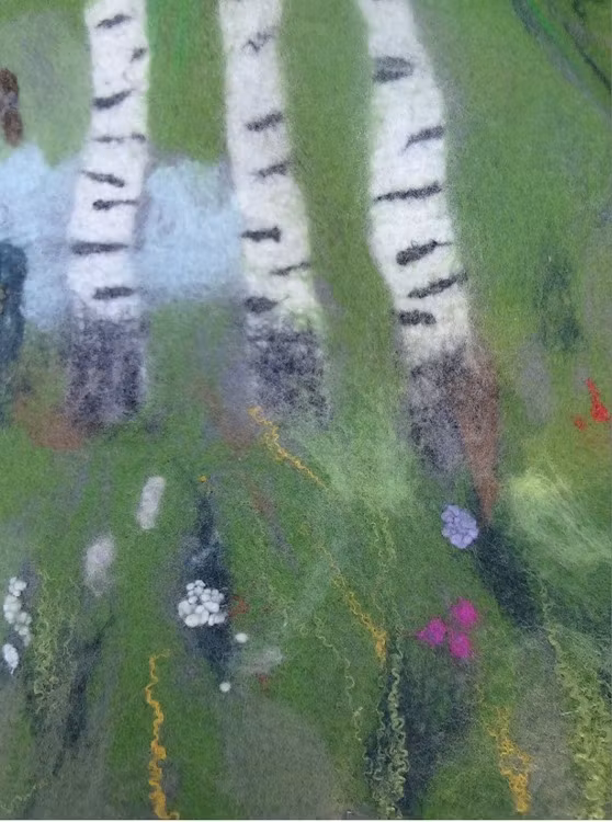 Handtovade konstjacka Björkar