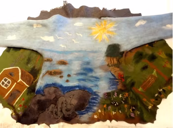 Handtovade konstjacka Skärgård