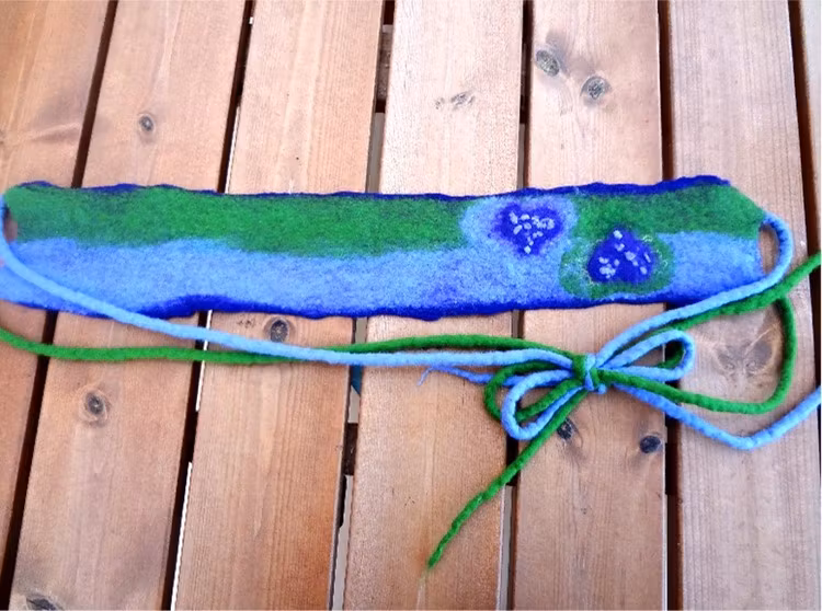 Hårband/halsband/skärp Lavendel- serien med två hjärtan