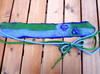 Hårband/halsband/skärp Lavendel- serien med två hjärtan