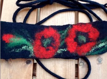 Hårband/halsband/skärp Vallmo