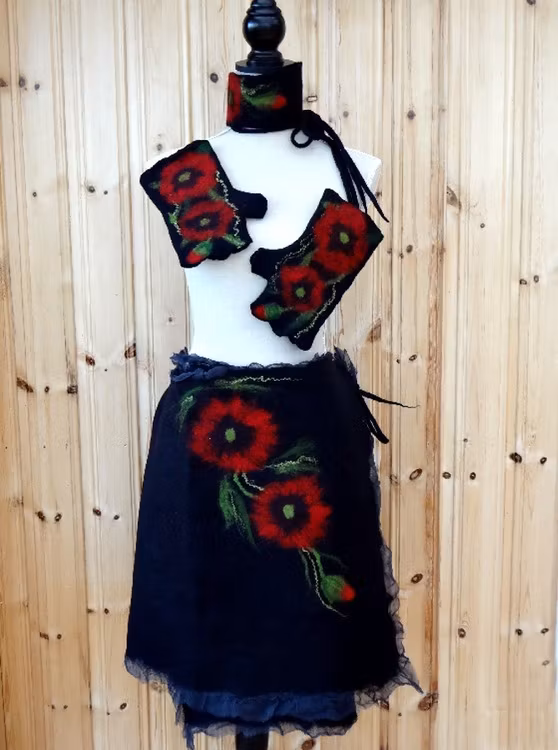 Hårband/halsband/skärp Vallmo