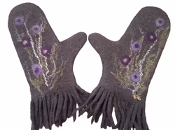 Tovade vantar Lila blommor med fransar