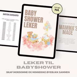 BABYSHOWER E-BOK - 5 LEKER