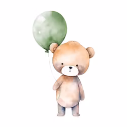 DTF - Bamse m/grønn ballong