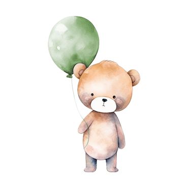 DTF - Bamse m/grønn ballong
