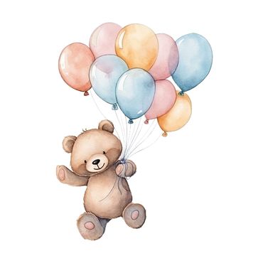 DTF - Bamse med ballonger