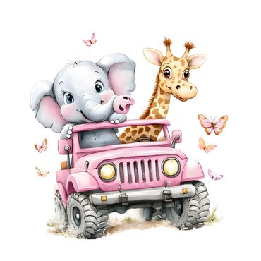DTF - Safari Elefant & Sjiraff
