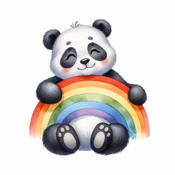 DTF - Regnbue panda
