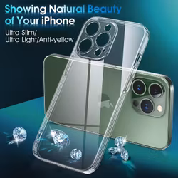 iPhone 13 Pro Max Transparent TPU Skal – Extra Kameraskydd