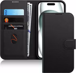 iPhone 15 Plus Plånboksfodral - Svart