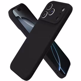 iPhone 18 Pro Max Matt Svart Silikon Skal med Extra Kameraskydd