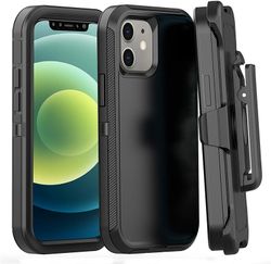 Iskunkestävä ja kestävä iPhone 12 -kuori vyöklipsin suojuksella