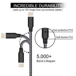 2-Pack 2 meter Lightning Kabel Svart