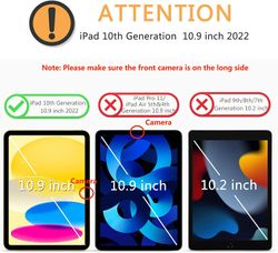 2-Pack Skärmskydd för iPad 10 (10,9 Tums, 2022 Modeller 10:e Generationen) Härdat Glas