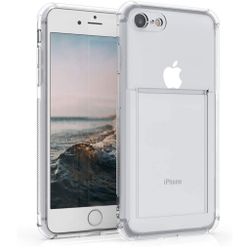 iPhone 7 / 8 / SE Transparent iPhone Skal med Korthållare