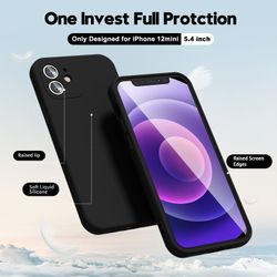 iPhone 12 Mini Svart Skal - Extra Kamera Skydd
