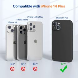 iPhone 14 Plus Matt Svart Skal - Extra Kamera Skydd