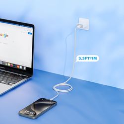 USB-C Kabel 1m – Snabbladdning för iPhone 15/16 & Android
