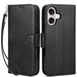 iPhone 16 Plånboksfodral - Svart