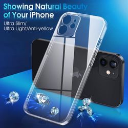 iPhone 12 Mini Transparent TPU Skal – Extra Kameraskydd
