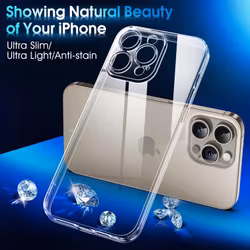 iPhone 15 Pro Max Transparent TPU Skal – Extra Kameraskydd