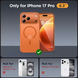 iPhone 17 Pro Orange MagSafe Skal – Stöttåligt & Trådlös Laddning