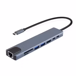 8-portars USB-C Hub med HDMI, PD, Minneskortläsare