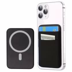 Magnetplånbok för iPhone 17/16/15/14/13/12-serien – MagSafe-svart